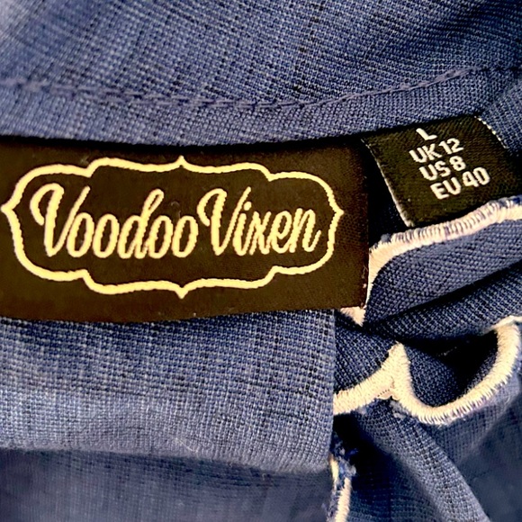 Voodoo Vixen Curve Nautical/Scallop Collar/Retro Flare Dress - Picture 8 of 8